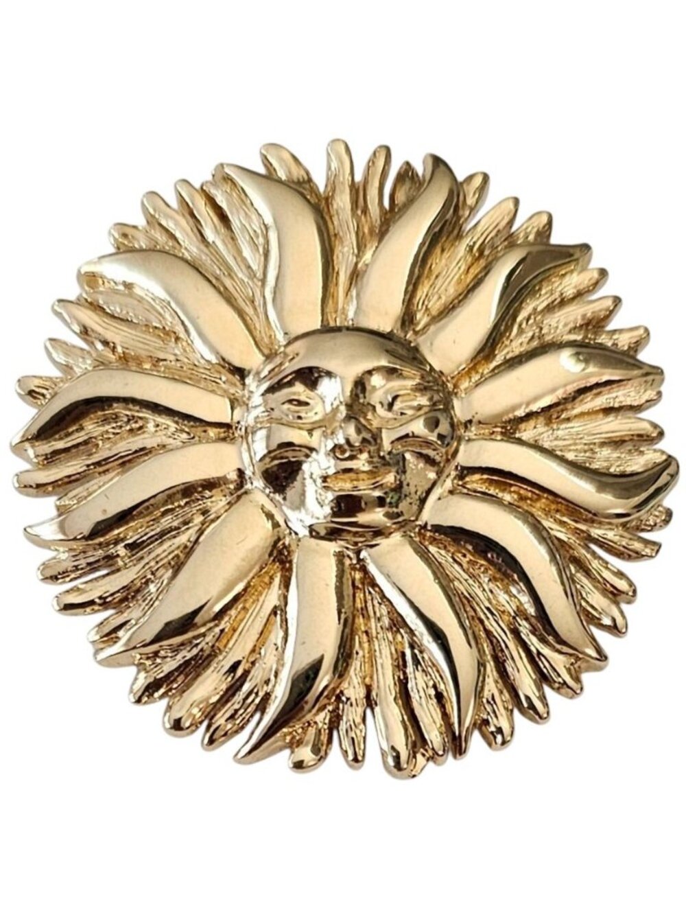 St. John Gold Tone Sun Brooch Signed, J68 - Picture 7 of 7